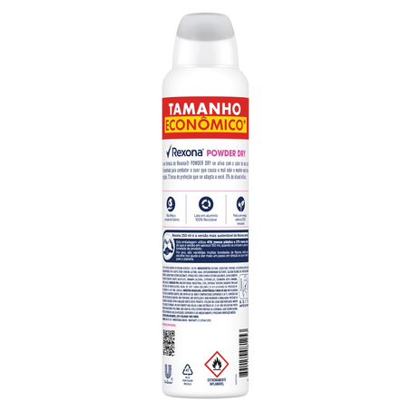 Desodorante Antitranspirante Aerosol Rexona Powder Dry 250 ml 360-1