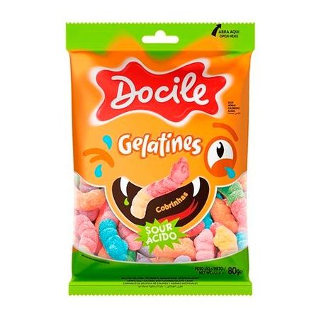 BALA DOCILE GELATINES 80G COBRINHA CITRI