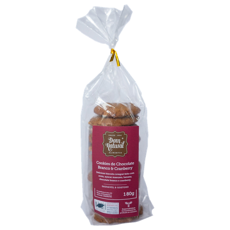 Cookie Integral Dom Natural Chocolate Branco e Cramberry 180g
