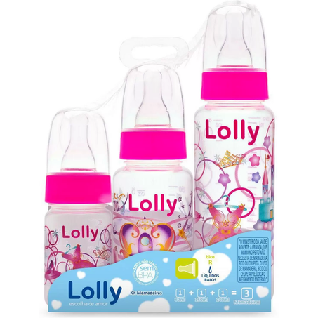 Kit mamadeira lolly tip 3un rs 3470-00