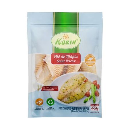 FILE TILAPIA S/PELE KORIN 450G