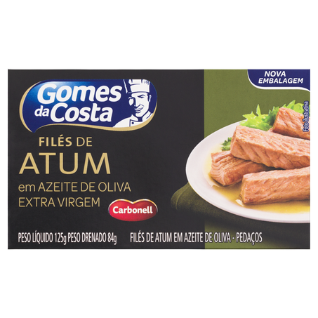 Filé De Atum Em Pedaços Em Azeite De Oliva Gomes Da Costa 125g