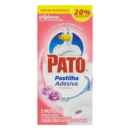 Detergente sanitário pastilha adesiva floral pato