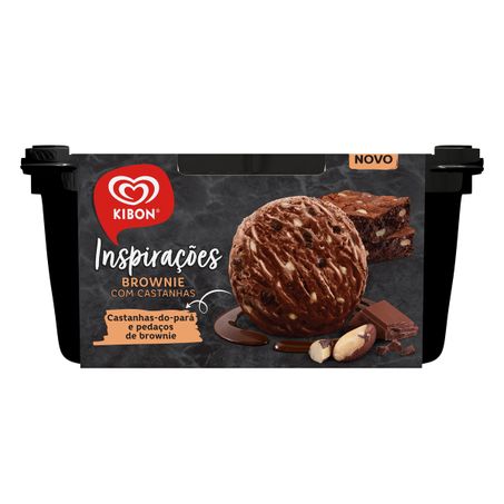 SORVETE BROWNIE COM CASTANHAS KIBON INSPIRAÇÕES