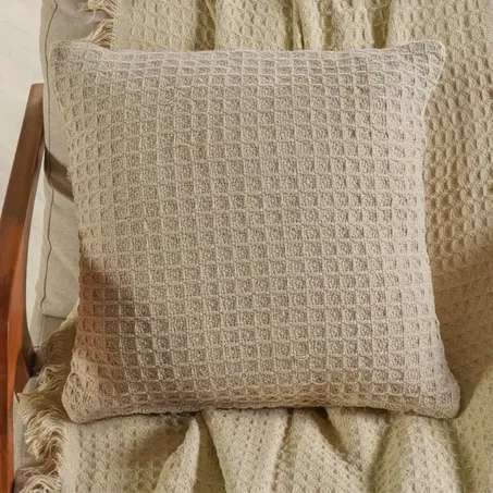 CAPA TESSI ALMOFADA WAFFLE AMENDOA 45X45