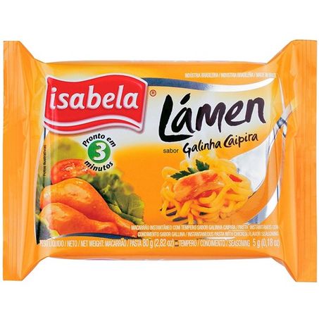 Macarrão instantâneo isabela lámen galinha caipira 74.3g