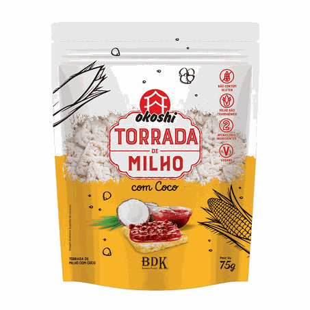 Torrada de milho com coco okoshi 75g