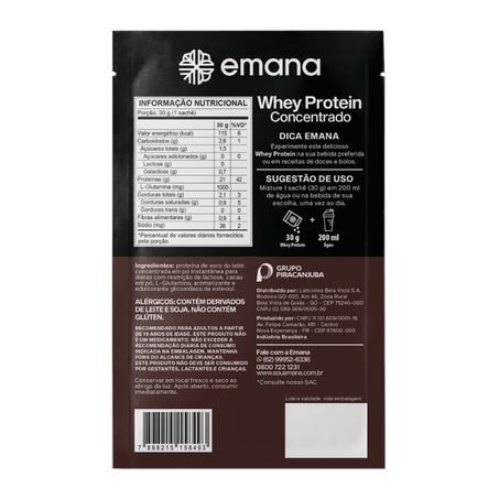 Whey Protein Chocolate Belga Emana 30g