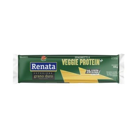 Macarrão de Sêmola de Trigo Grano Duro Spaghetti 8 Renata Superiore Veggie Protein+ Pacote 500G