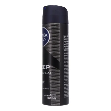 DESOD.NIVEA AERO 150ML DEEP CARVAO ATIVO MASC 360-7
