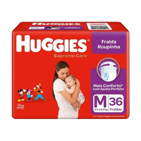 Fralda Huggies Roupinha Supreme Care M 36 Unidades