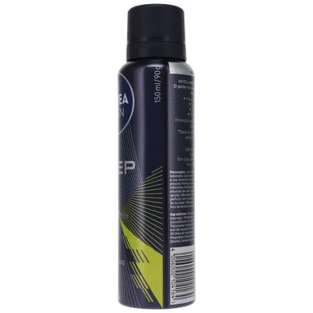 Antitranspirante Aerosol Nivea Men Deep Sport 72H Carvão Ativado Frasco Spray 150ml 360-8