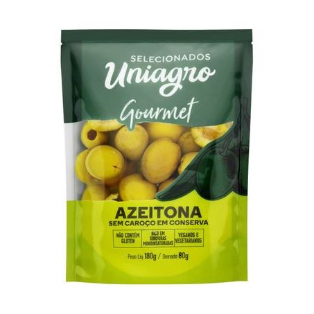 Azeitona uniagro verde sem caroço 80g