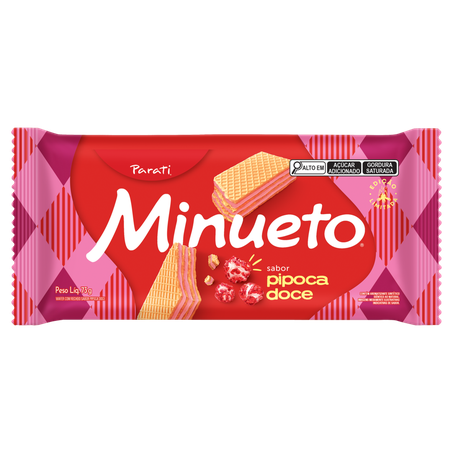 Wafer Minueto recheio de Pipoca Doce 73g Edição Limitada