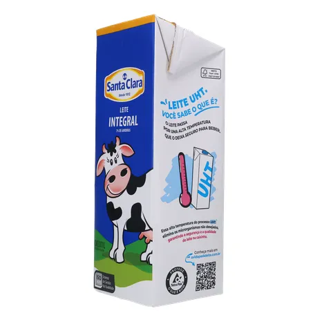 Leite UHT Integral Santa Clara Caixa com Tampa 1lt 360-23