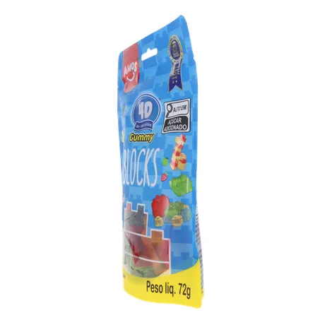 Bala de Gelatina Amos Gummy Blocks Sachê 72gr 360-6