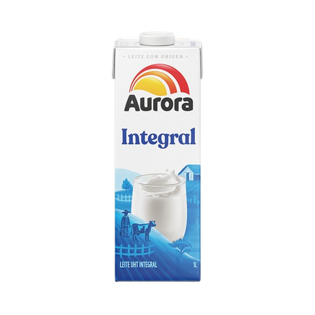 LEITE AURORA UHT C/ TAMPA INTEGRAL 1LT