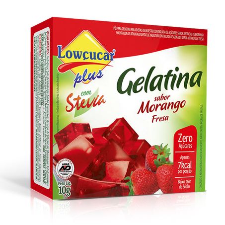 Gelatina com stevia lowçucar plus morango 10g