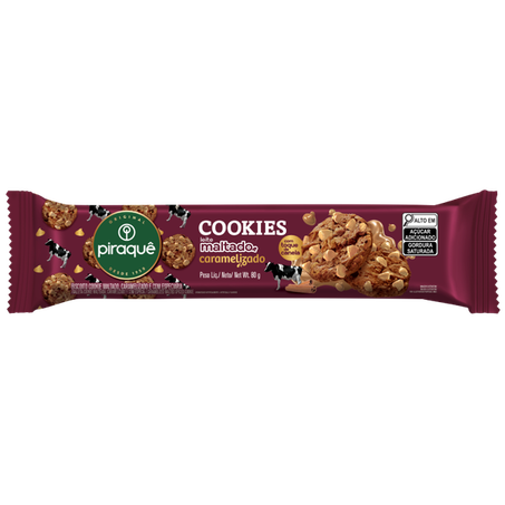 Biscoito piraque cookie maltado caramelizado 80g