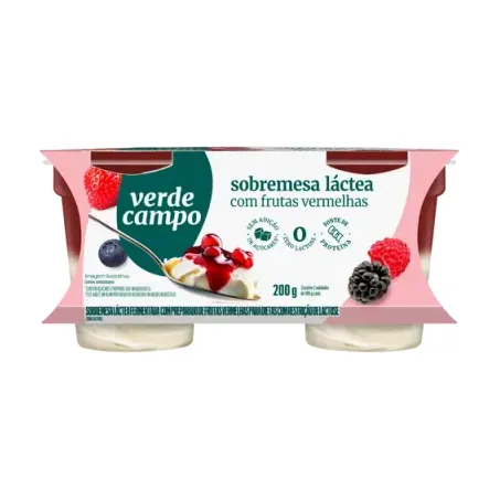 Sobremesa Verde Campo Sem Lactose Frutas Vermelhas 200g