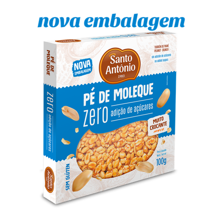 Pé de Moleque Santo Antônio Zero Adição de Açúcares Caixa 100gr
