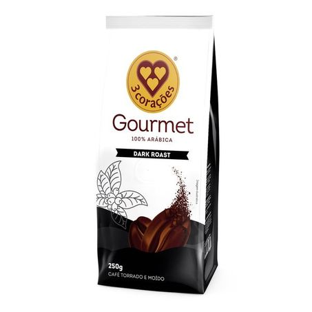 Café 3 corações gourmet dark roast 250g