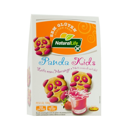 Biscoito Panka Kids Leite com Morango Kodilar Natural Life Sem Glúten e Lactose 100g
