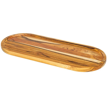 Tabua madeira bandeja oval teca 44cm stolf cb8407
