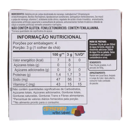 Gelatina Apti Zero Morango Embalagem 12G 360-18