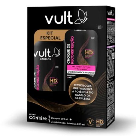 Kit Shampoocondicioandor Vult 200ml Choque Reconstruçao