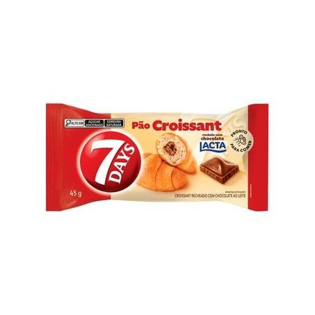 Pão croissant chocolate leite 7days 45g