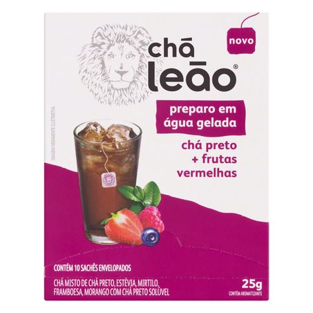 CHÁ PRETO FRUTAS VERMELHAS LEÃO COM 10 SACHÊS