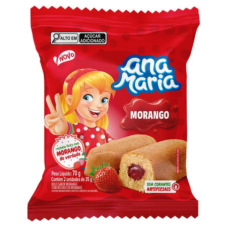 Bolinho Ana Maria 70g - Morango