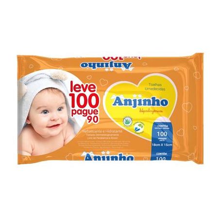 Lenços umedecidos anjinho hipoalergênicos com 100