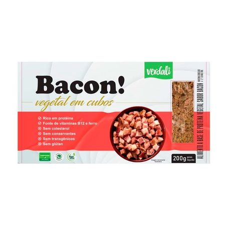 Bacon Verdali Vegetal Em Cubos 200g