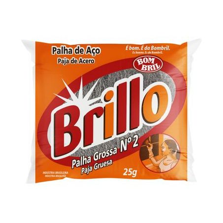 Palha de Aço Brillo Grossa N2 25G