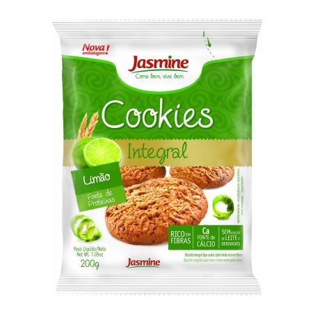 BISCOITO JASMINE COOKIES INTEGRAL LIMÃO 120G