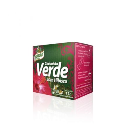 Chá Barão verde hibisco 13g - 10 sachês
