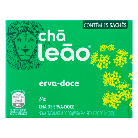 Chá Erva-Doce Chá Leão Caixa 24g 15 Unidades