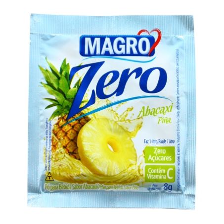 Magro Refresco Em Pó Abacaxi 8G Zero Açúcar