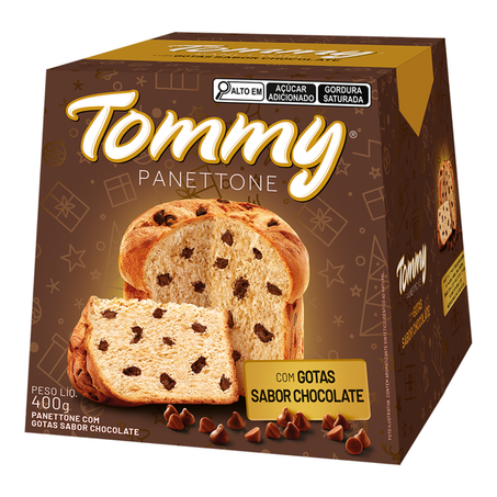 Panetone Tommy com Gotas de Chocolate Caixa 400G