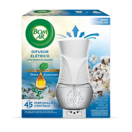 Kit bom ar aparelho+refil lirio/algodão frasco 16ml