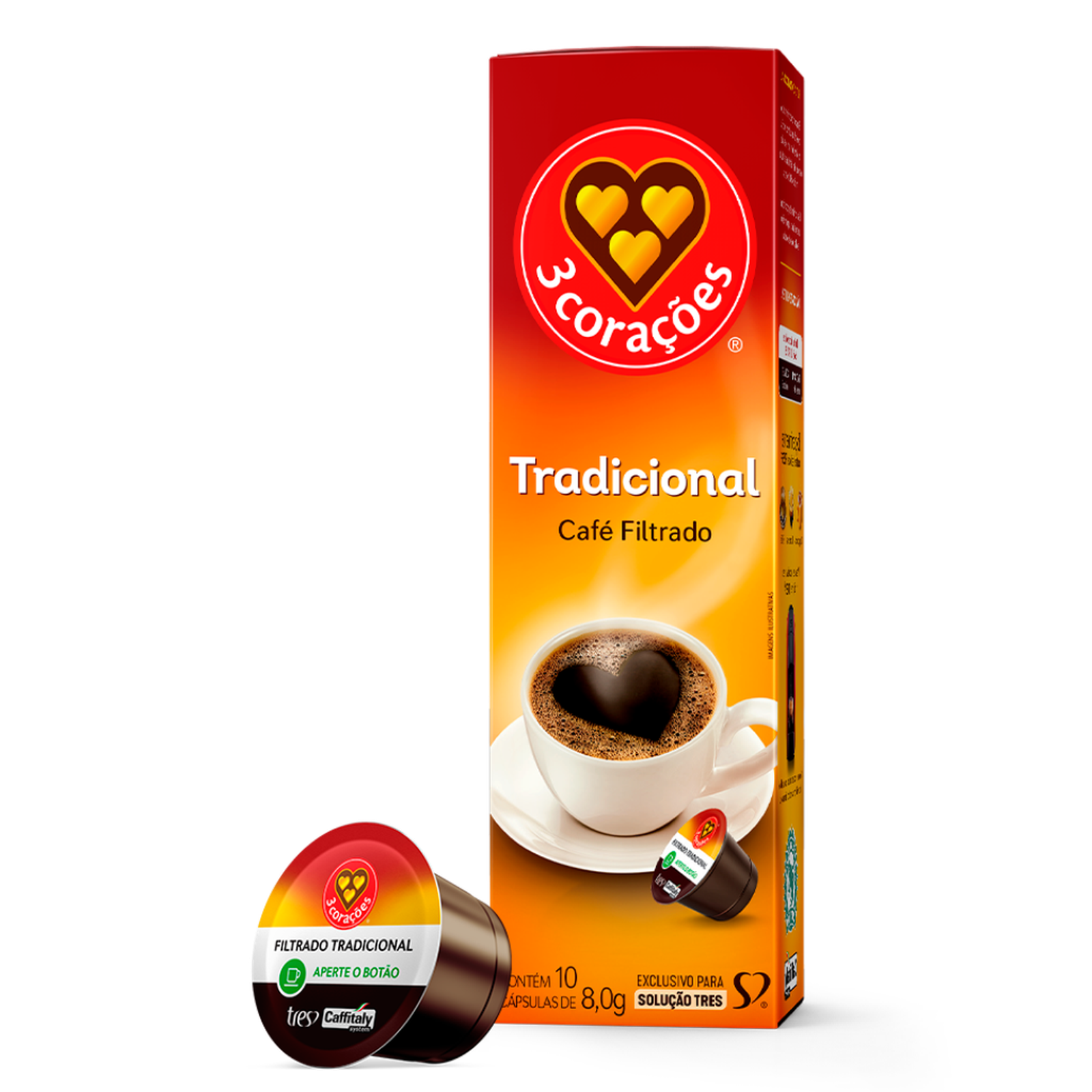 Café em cápsula tres filtrado tradicional 75g com 10 unidades