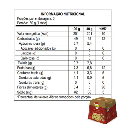 PANETTONE LOWÇÚCAR GOTAS CHOCOLATE ZERO 400G 360-2