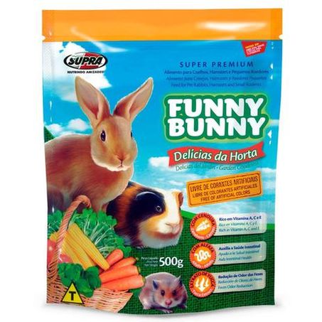 RAÇÃO FUNNY BUNNY 500G COELHOS, HAMSTERS E PEQUENOS ROEDORES