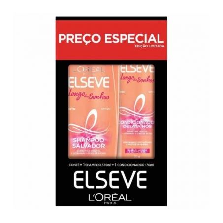 Kit Shampoo 375ml + Condicionador 170ml L'Oréal Paris Longo dos Sonhos Caixa com 2un - 545ml