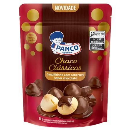 Biscoito Sequilhinho Cobertura Chocolate Panco Choco Clássicos Pouch 80g