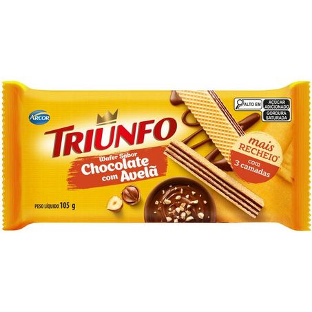 BISC.WAFER TRIUNFO 105G CHOC/AVELA CX 48.0