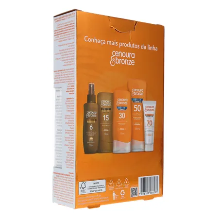 Kit cenoura e bronze protetor solar 200ml + facial 50g fps 30 360-14