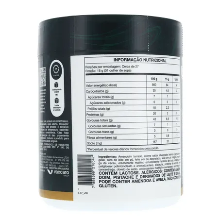 Pasta de Amendoim Nutrata Bacio Di Latte Sabor Pistache 400g 360-19